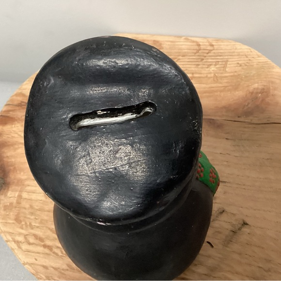 🔴 Vintage Christmas Snowman Piggy/Coin Bank with Stopper - Ceramic Crafted - Picture 8 of 13